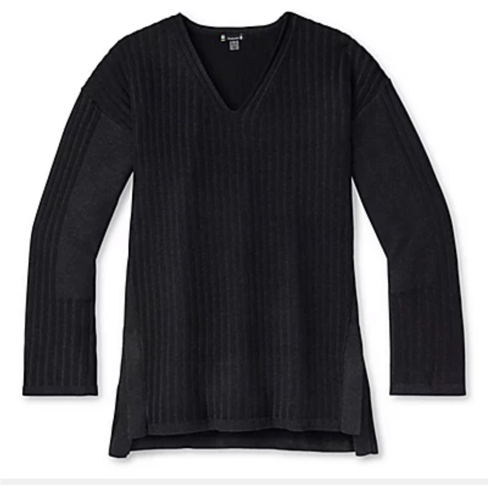 Smartwool Shadow Pine V-Neck Rib Sweater Black